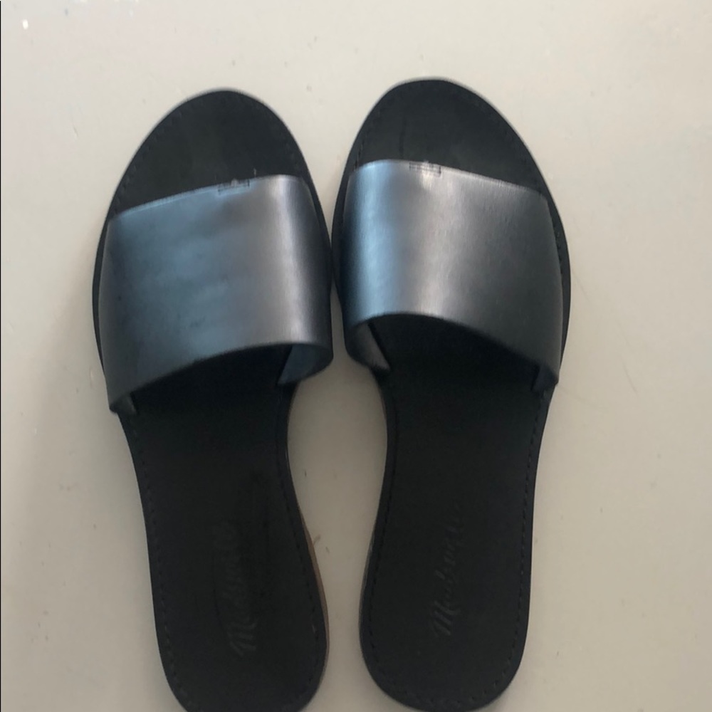 Madewell Black slides, never worn